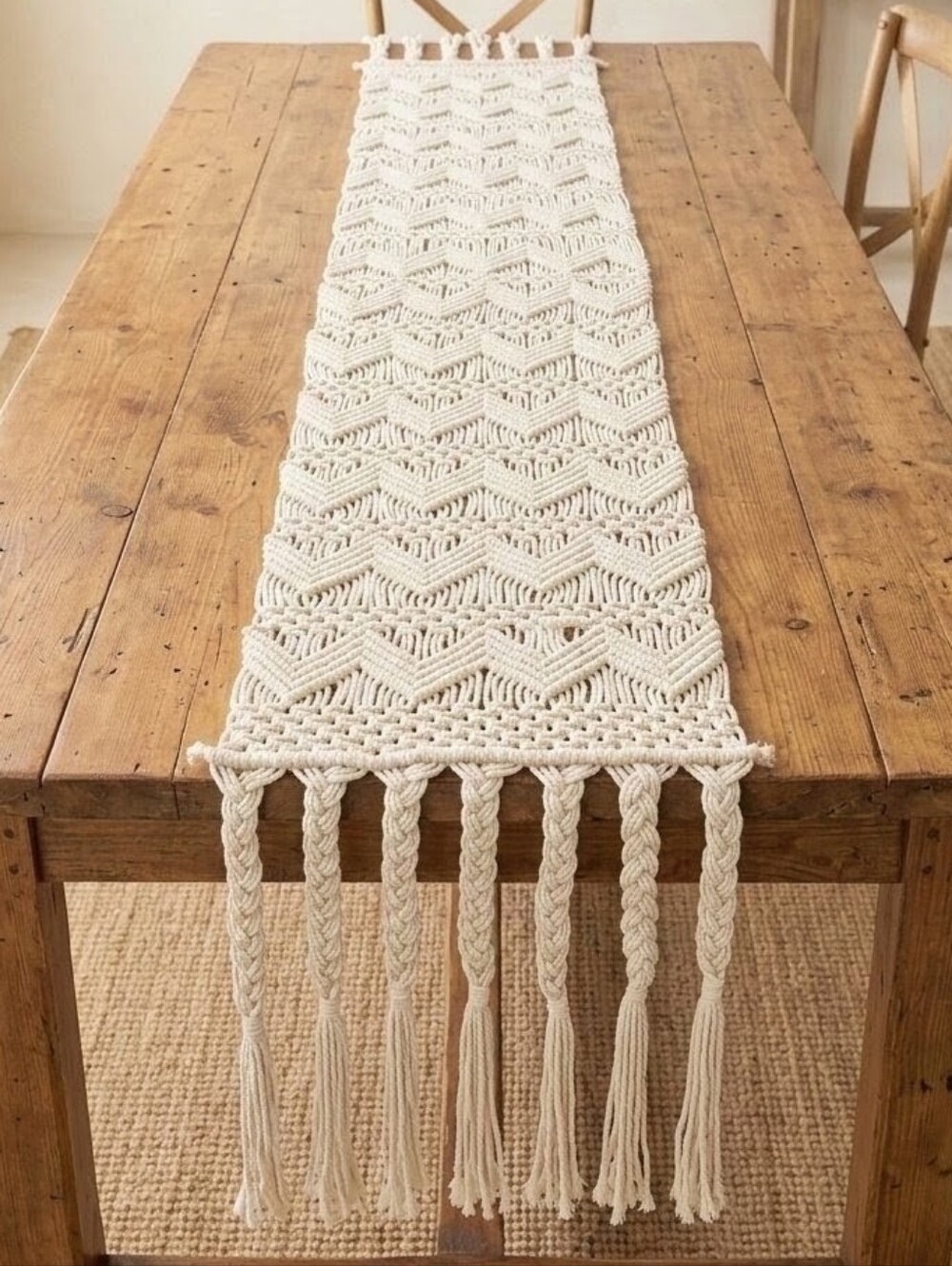 Jute Macrame Table Runner
